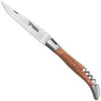 Laguiole Folding Knife with Corkscrew, Barrel Oak