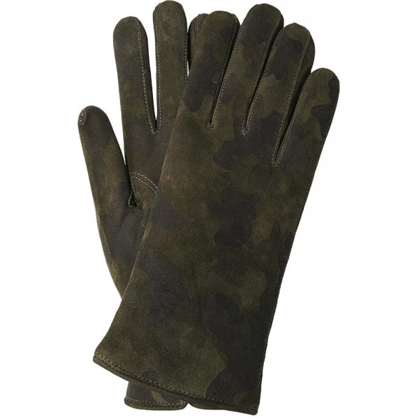 Damen Handschuhe TERNI, Ziegenvelours, Kaschmirfutter, dunkelgrün, Größe 7,5