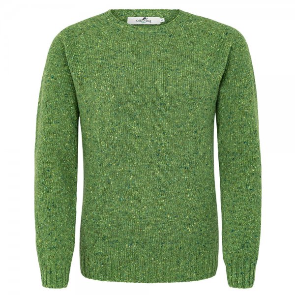 Damen Donegal Pullover, grün, Größe M