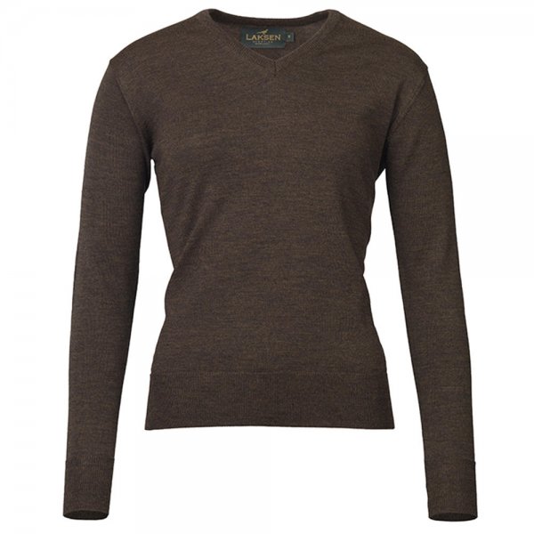 Laksen »Carnaby« Ladies V-Neck Sweater, Brown, Size M