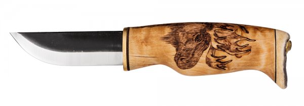 Couteau de chasse et de plein air Wood Jewel, motif d’élan