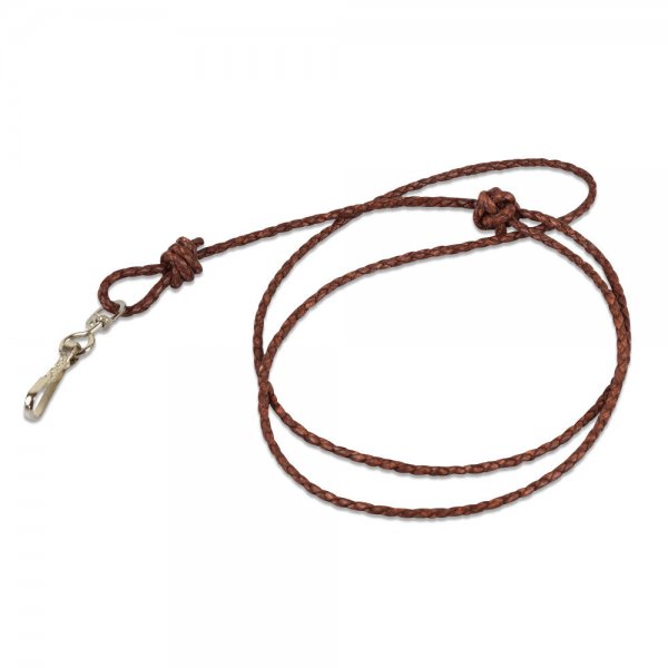»Glasgow« Whistle Lanyard, Braided Leather, Brown