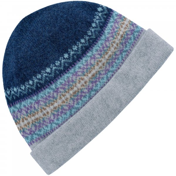 Eribé »Alloa« Knitted Hat, Fair Isle Pattern, Artic Night