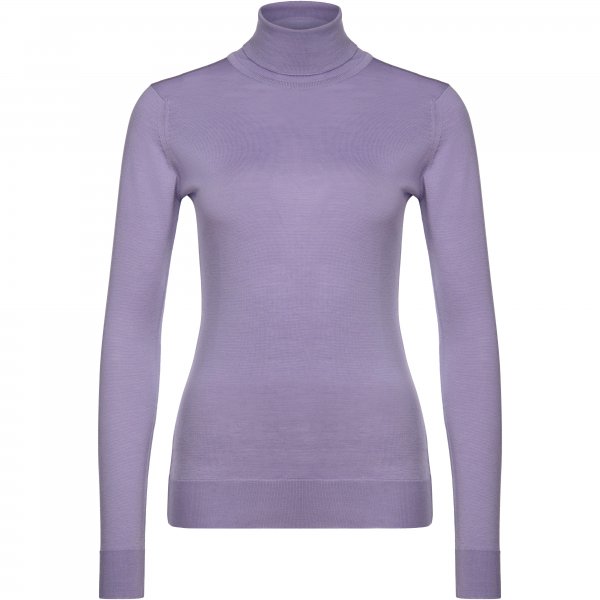 John Smedley Ladies' Turtleneck Sweater, Extra-fine Merino, Violet, Size S
