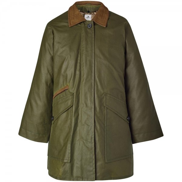 Chaqueta encerada para mujer, verde, talla 36