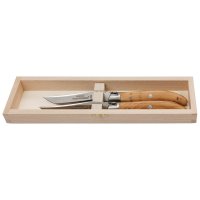 Laguiole Steak and Table Knives, Juniper, 2-Piece Set