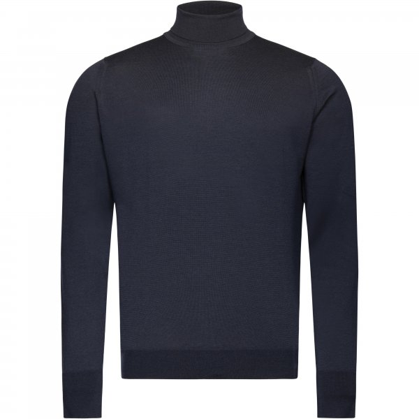 Maglione a collo alto John Smedley, merino extra fine, blu mezzanotte XL
