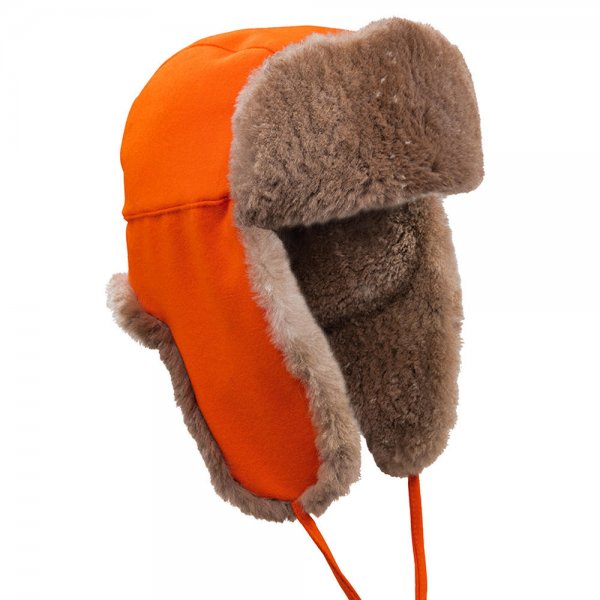 Casquette de chasse en fourrure, renard roux, loden, taille 62