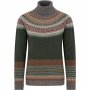 Bracken: loden green with grey, orange, red and turquoise
