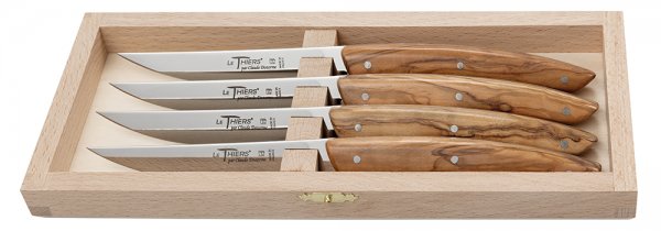 Le Thiers Steak and Table Knives, Olive Wood