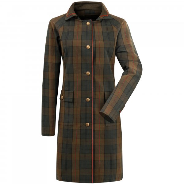 Von Dörnberg »Tara« Ladies' Coat, Dry-waxed, Green/Brown/Red Check, Size 34