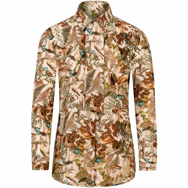 Hartwell »Lisa« Ladies' Blouse, Brown, Animals & Plants, Size 42