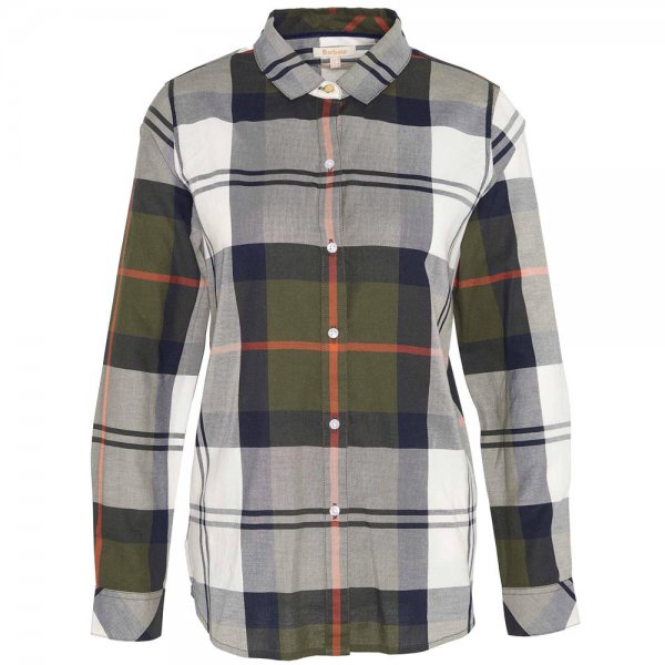 Barbour Damen-Bluse »Moorland«, olive/spiced pumpkin check, Gr. 34