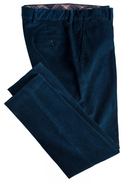 Brisbane Moss Spodnie męskie sztruksowe, niebieskie, rozmiar 58