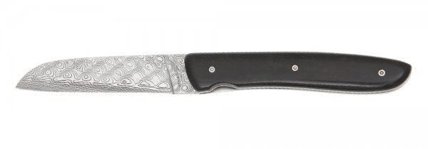 Cuchillo plegable Perceval L08, acero de Damasco, ébano