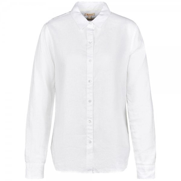 Camicia in lino da donna Barbour »Marine«, bianca, taglia 34
