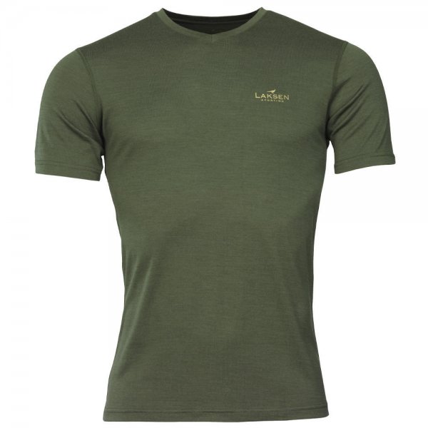 Camiseta interior con cuello en V Laksen Lomond, oliva, talla XS