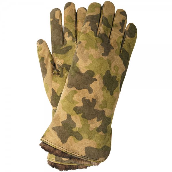 Guantes p. muj. MESSINA, piel cabra/forro cachemira/piel conejo, mostaza, 7,5