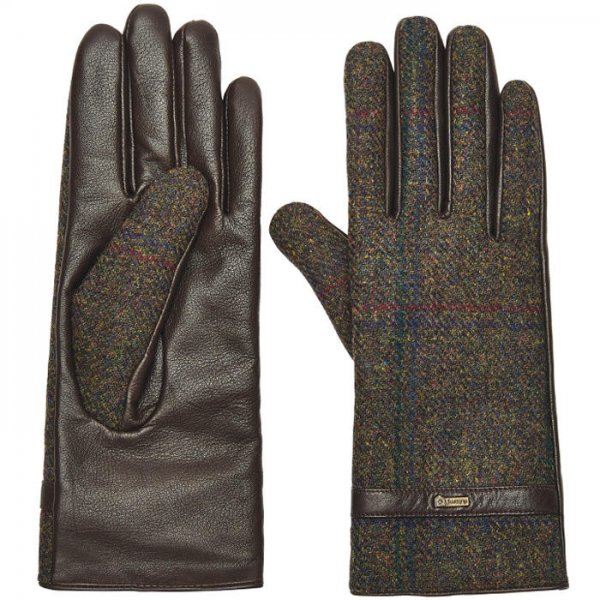 Dubarry, Leder-Tweed Handschuhe Ballycastle, hemlock, Größe S
