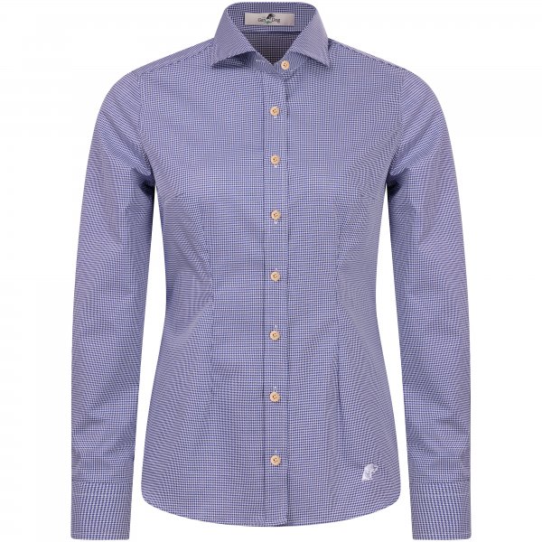 Chemisier pour femme » Amber «, Dobby, blanc/bleu, taille 36